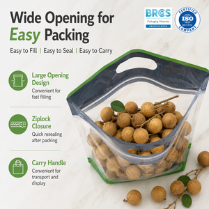 Sachet Ziplock Écologique Anti-Buée de Qualité Alimentaire, en OPP Épais, pour Légumes en Feuilles, Forme Trapézoïdale, pour Présentation en Supermarché - Product Image 3