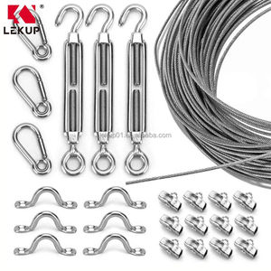 Câble de guidage lumineux extérieur 7x7 en acier recouvert de vinyle, kit de <span class=keywords><strong>suspension</strong></span> pour guirlande lumineuse en câble d'acier inoxydable - Product Image 1