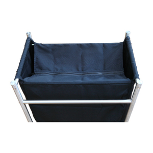 Custom Luxury <strong>Black</strong> Large Polyester Square Collapsible <strong>Laundry</strong> Storage Basket <strong>Laundry</strong> <strong>Bin</strong> With Stainless Steel Shell and Wheels - Product Image 3