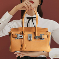 Sac à main en cuir véritable de vachette de première qualité, style Hermès, grande capacité, pour femme, vente en gros