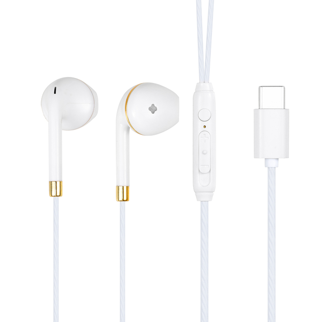 Customized logo 4ft 1.2M Wired Type C Earphone for iPhone In-Ear USB C Wired Earphone Handsfree for iPhone 15