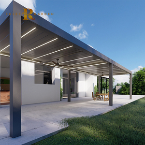 Pergola bioclimatique d'extérieur moderne de l'usine OEM Pergola à persiennes en aluminium Pergolas à lames motorisées en aluminium à <span class=keywords><strong>double</strong></span> couche - Product Image 1