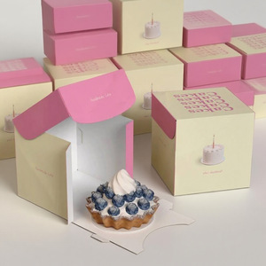 Cake Embossed Eco-Friendly Matt Laminated Paperboard <b>Boxes</b> with Handle and Customizable Shapes - Product Image 4