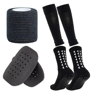 Sıcak satış çok renkli profesyonel spor çoraplar ve buzağı kollu ve tekmelikler takım toptan özel spor uzun çorap kombine paketi - Product Image 1
