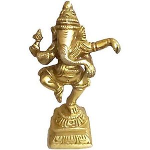 PARIJAT HANDICRAFT Shabby Chic Luxury Ganesha Statue Handmade Brass Hindu God for Home Decor Office Pooja <b>Mandir</b> - Product Image 1