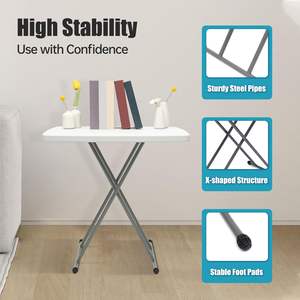 Mesa Plegable Ajustable de Piedra - 30x20 Pulgadas, 3 Ajustes de Altura, Ligera, Portátil, para Camping, Interior y Exterior - Product Image 5