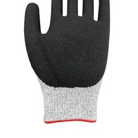 Gants de travail de sécurité industriels ANSI A2 B, niveau de coupe 13G, HPPE, sans couture, paume enduite de nitrile sablé
