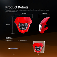 Lampu Depan LED Bersertifikasi E-mark dengan Masker Merah untuk Motor Enduro Lampu Depan LED untuk Sepeda Motor Off-road Kawasaki