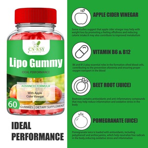 Lipo Gummy Apple Cider Vinegar Supplement with B <strong>Vitamins</strong> Antioxidant Blend for Weight Management Support Energy <strong>Digestion</strong> - Product Image 6