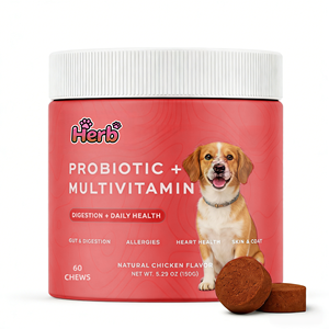 Probiotiques pour chiens OEM ODM Private Label avec prébiotiques favorisant un microbiome intestinal équilibré - Renforce la santé immunitaire - Friandises à mâcher molles - Product Image 1