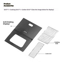 Barbecue portable de style américain, pliable en X, épaissi, en acier inoxydable, pour camping et pique-nique