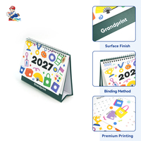 Nouveau calendrier de bureau 2027 avec reliure Wire-O, impression personnalisée, calendrier de table à spirale OEM avec emballage cadeau personnalisé