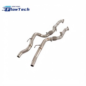ท่อดาวน์ไปป์แบบตรงสำหรับ Porsche Cayenne 958 3.6L V6 ปี 2015-2018, ท่อไอเสียเทอร์โบ T304 SS  ท่อไอเสียแบบเฮดเดอร์ - Product Image 3