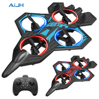 Avion de chasse électrique télécommandé AiJH avec figures acrobatiques à 360° pour enfants et adultes, portée de 50-70 m, piles incluses.