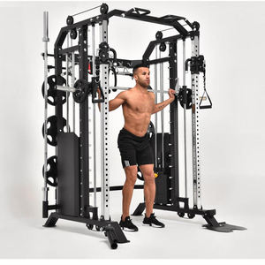 Machine Smith Commerciale Robuste avec Crossover par Câble - Équipement de Musculation Multifonctionnel Complet pour Salle de Sport à Domicile et Club - Product Image 1