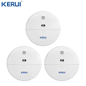 KERUI 3 adet 433MHZ ev mutfak güvenlik kablosuz yangın duman dedektörü duman sensörü alarmı GSM Wifi Alarm sistemi