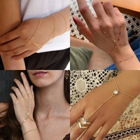 Chaîne de main et bracelet 2-en-1 en argent sterling 925 plaqué or blanc avec jade, pour hommes et femmes
