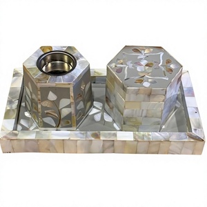 Elegante Juego de Incensario de Nácar Premium, Mubkhar Árabe Hecho a Mano, para Celebraciones Religiosas de Ramadán y Eid - Product Image 1