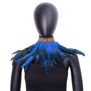 ผ้าพันคอลายขนนกสำหรับผู้หญิงชุดชั้นในเซ็กซี่สำหรับเทศกาลฮาโลวีนชุดคอสตูมแนวพังก์พังก์