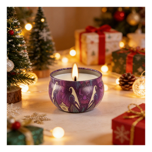 Delicate <b>Candle</b> Gift <b>Set</b> Luxury Tin Packaging Aromatherapy Soy Blend Boutique Holiday Promotion Selection Display - Product Image 3