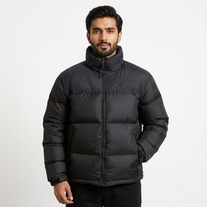 Men's Premium Lightweight <b>Canvas</b> Puffer Jacket Water-Resistant Windproof Winter Coat Stand Warm Insulated Outerwear for Cold - Product Image 1
