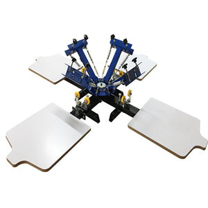 T-shirt print fabrieksprijs 4 kleuren 4 stations handmatige zeefdrukmachine - Product Image 4