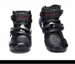 Bottes de moto pour hommes en cuir microfibre, chaussures de course à la cheville, chaussures de motocross antidérapantes, chaussures de sport d'hiver - Product Image 4