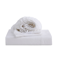 Ensemble de literie 4 pièces en lin 100% tissé simple, lavé à la pierre, drap plat, vente en gros, directement du fabricant HFW