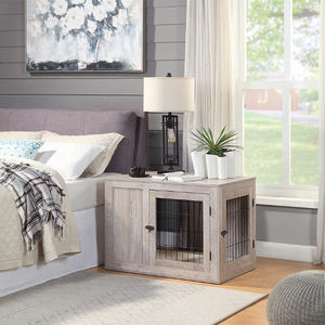 Modern dekoratif <span class=keywords><strong>Pet</strong></span> mobilya ahşap tel <span class=keywords><strong>Pet</strong></span> House köpek kafesi ahşap mobilya tarzı köpek sandık - Product Image 6