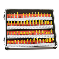 Kit de caja de aluminio de 100 vástagos, caja de enrutador de ranura en V recta, flauta de chaflán, brocas de fresado de madera, 1/4 Uds.