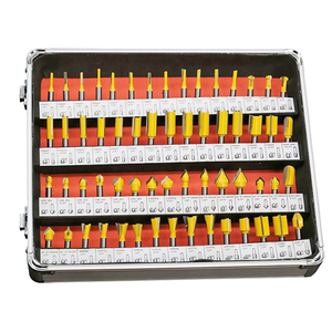 100 pièces 1/4 tige en aluminium mallette bois Cove boîte Chanfrein Flûte Droite V rainurage fraises bois <span class=keywords><strong>fraise</strong></span> - Product Image 3