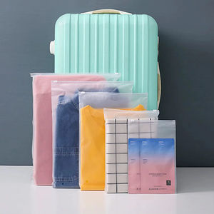 Sacs en plastique refermables multifonctionnels, imperméables et givrés, réutilisables, pochette de rangement pour bagages, soufflet latéral pour l'emballage des vêtements de <span class=keywords><strong>voyage</strong></span> - Product Image 3