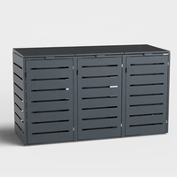 Boîtier de poubelle à roulettes durable KVS 240L pour l'extérieur Bac de rangement écologique en acier galvanisé robuste avec pieds réglables