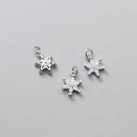 Pendentif fleur étoile en zirconium plaqué or S925 avec boucle pour collier, bracelet et boucles d'oreilles pour la fabrication de bijoux.