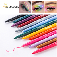 Crayon Eyeliner Gel Minéral Waterproof Marque Blanche 20 Couleurs Haute Pigmentation Résistant à la Transpiration Longue Tenue Maquillage Yeux Logo Personnalisé