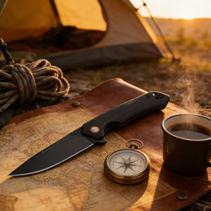 DIY OEM Camping EDC Jacht Tactisch Zwarte Coating Lemmet Zakmes G10 Handvat Hoog Koolstofstaal D2 Vouwzakmes - Product Image 2