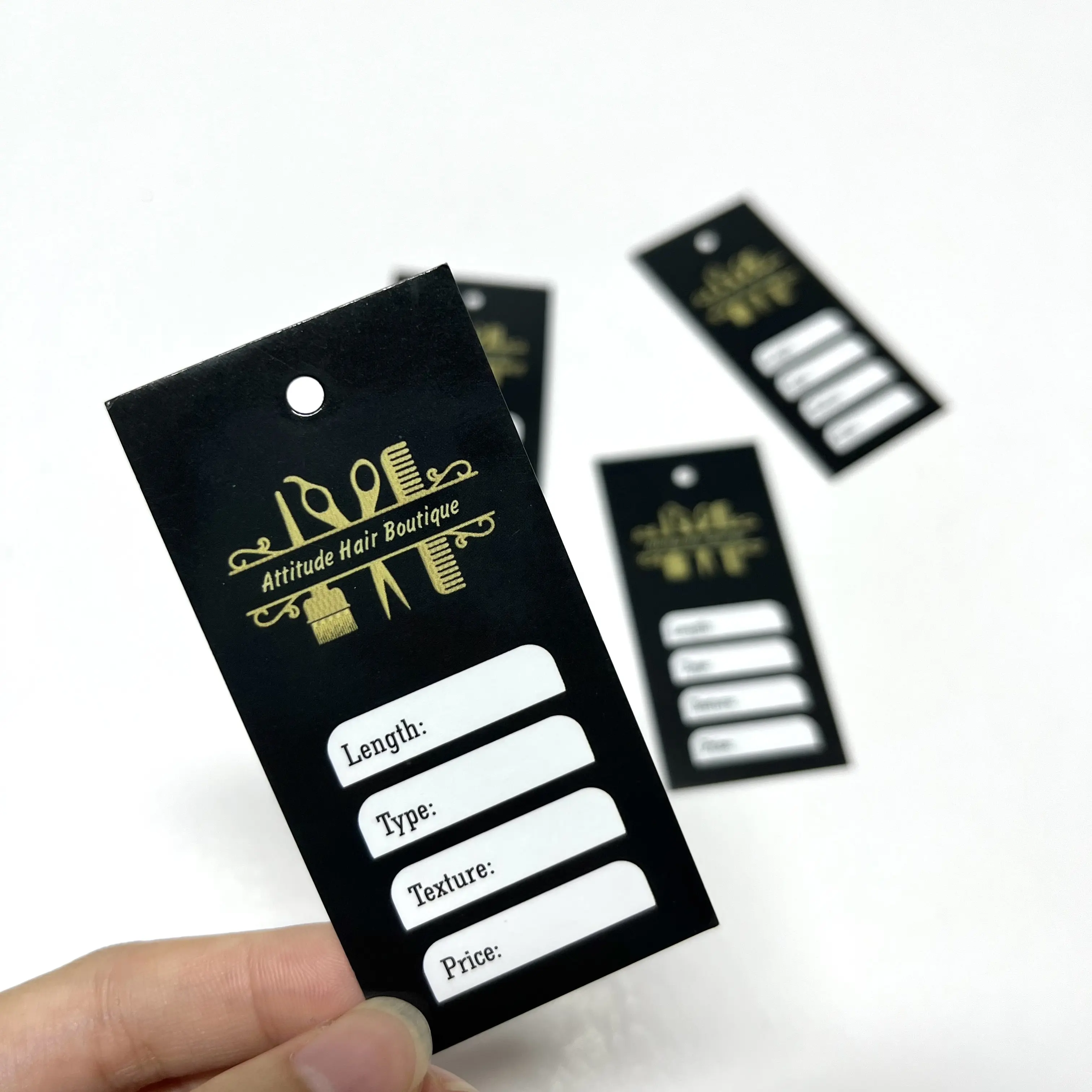 Printed Gold Foil Price Ticket Fashion Garment Label Custom Logo Clothing Custom Swing Tag