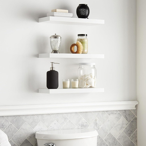 Étagère <span class=keywords><strong>murale</strong></span> flottante en bois de style campagnard, 3 pièces, <span class=keywords><strong>rangement</strong></span> solide pour salle de bain chambre cuisine salon pour la décoration de la maison - Product Image 4