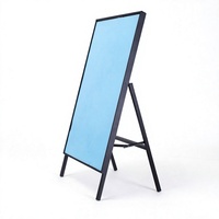 Boîte à lumière LED portable décorative en profilé aluminium avec cadre pour affiches, panneaux de menu rétroéclairés, design autoportant en verre