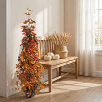 Vente en gros de lierre artificiel en plastique de 100 cm, fausse vigne de feuillage d'automne rouge-orange de 3,3 pieds, plante suspendue en pot pour la maison et l'hôtel