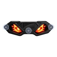 Lampe LED 2W rechargeable sans fil à énergie solaire, transfrontalière, avec fonction d'avertissement et décorative, à ventouse pour camion, effet œil de démon