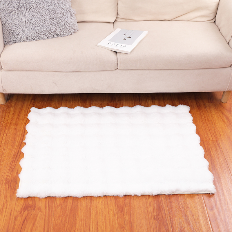 Modern Custom Rabbit Rug White Fur