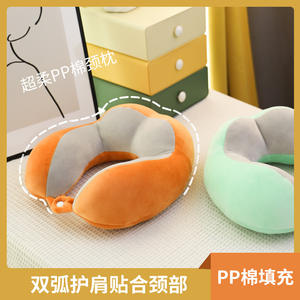 Almohada de viaje portátil de terciopelo con forma de U para el cuello, para la siesta en casa u oficina, soporte para la columna cervical, almohadas cómodas. - Product Image 4