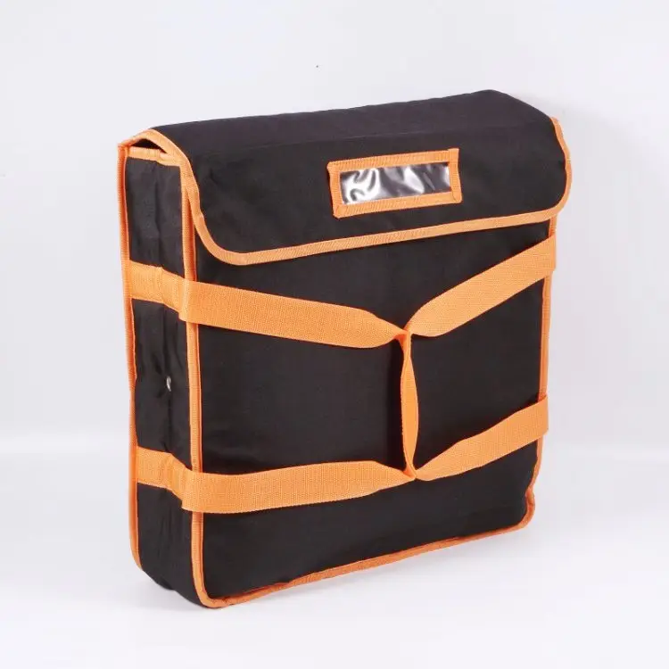 New style Black and orange 16" thick foam thermo pizza bag