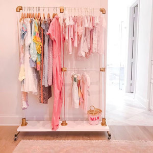 Tùy chỉnh rõ ràng lucite Rod và vàng cán giá Acrylic quần áo giá - Product Image 2