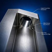 Bloc en acier inoxydable massif usiné CNC en forme de U avec rainures, trous filetés fraisé à la fraise, fabrication sur mesure selon dessin