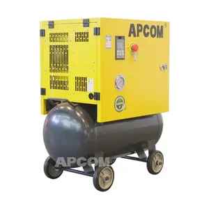 APCOM 저잡음 0.5m 3/min 단일 위상 회전하는 5hp 4kw 18cfm 8bar 침묵하는 나사 공기 압축기