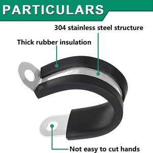 Stainless Steel Cable <b>Clamp</b> Kit 110pcs <b>C</b> Shape Rubber Coated Insulated For Cable Management 6-45mm - Product Image 2