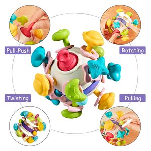 Juguetes para bebés recién nacidos <span class=keywords><strong>4</strong></span> en 1, juguete <span class=keywords><strong>de</strong></span> dentición <span class=keywords><strong>de</strong></span> silicona para bebés, pelota <span class=keywords><strong>de</strong></span> agarre manual, sonajero infantil, juguetes <span class=keywords><strong>de</strong></span> bola <span class=keywords><strong>de</strong></span> átomo <span class=keywords><strong>de</strong></span> Manhattan relajantes - Product Image 2