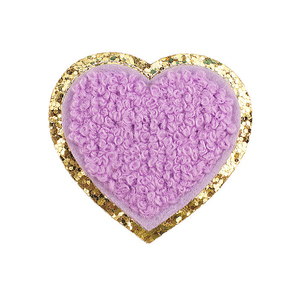 Vendita calda viola oro Glitter ciniglia <span class=keywords><strong>Patch</strong></span> fenicottero faccia adesiva borse vestiti ricamo personalizzato Logo tessuto feltro - Product Image 2